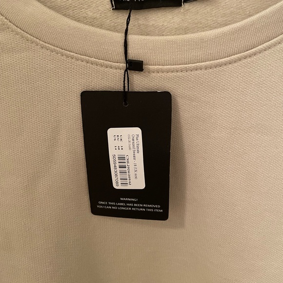 Pretty Little Thing oversized sweatshirt in sand size 14 - Picture 2 of 3